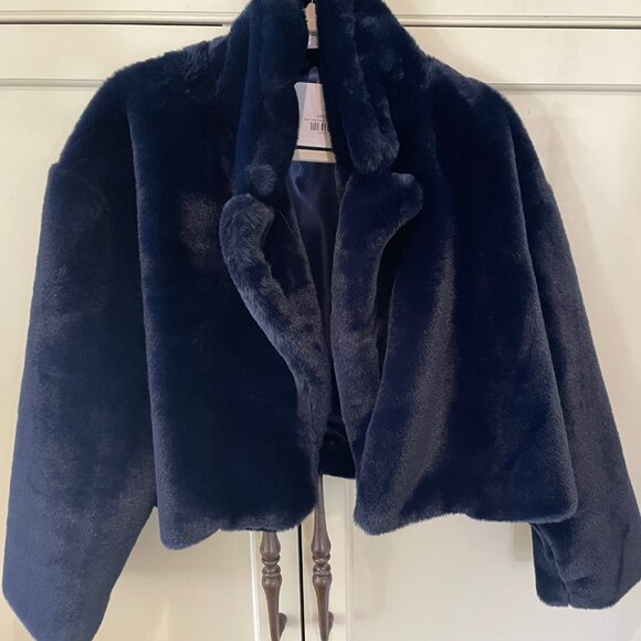 Koch Celese Jacket in Navy Faux, Size M - Picture 3 of 5